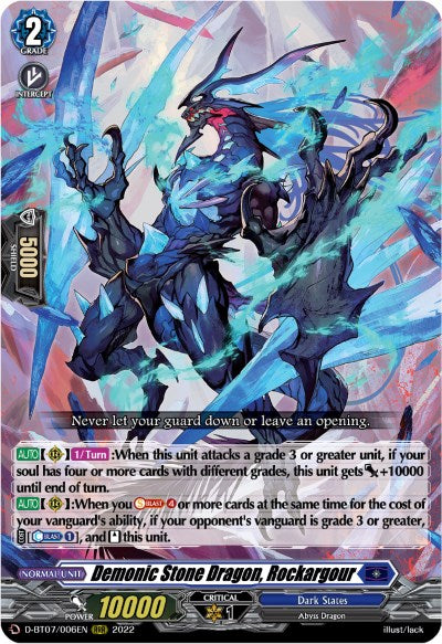 Demonic Stone Dragon, Rockargour (D-BT07/006EN) [Raging Flames Against Emerald Storm]