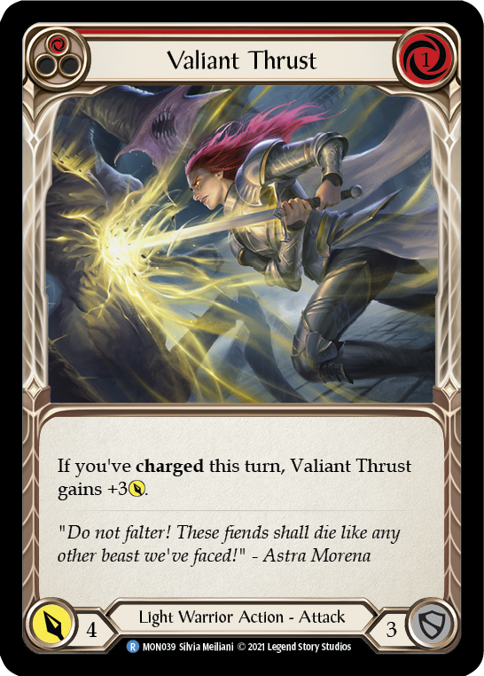 Valiant Thrust (Red) [MON039-RF] 1st Edition Rainbow Foil