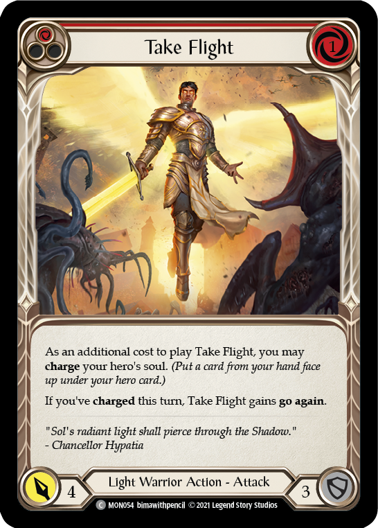 Take Flight (Red) [MON054-RF] 1st Edition Rainbow Foil