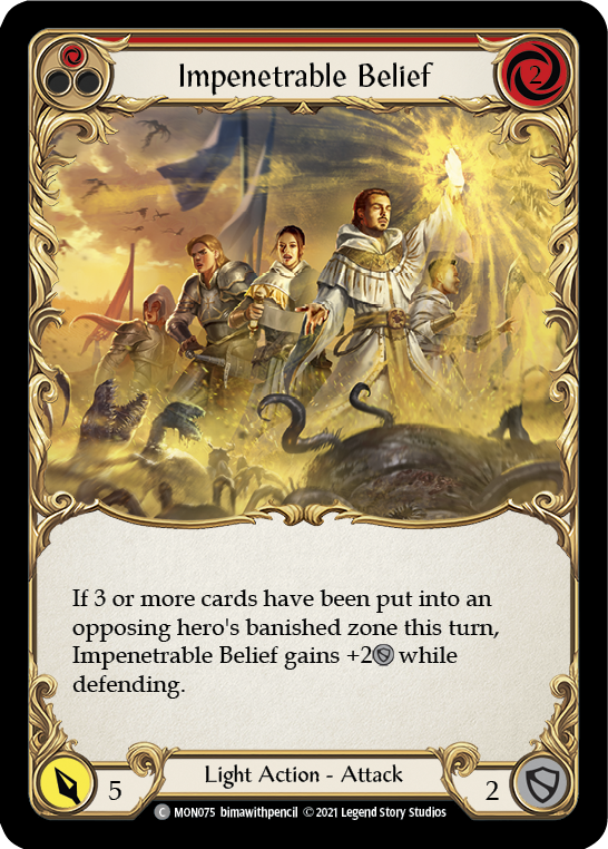 Impenetrable Belief (Red) [MON075-RF] 1st Edition Rainbow Foil